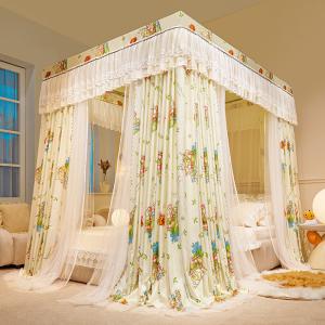 New Lily-of-the-Valley Print Floor-Length Curtain Mosquito Net (Double-Pole/Five-Way Connector Style) New Lily-of-the-Valley Print Floor-Length Curtain Mosquito Net (Double-Pole/Five-Way Connector Style)